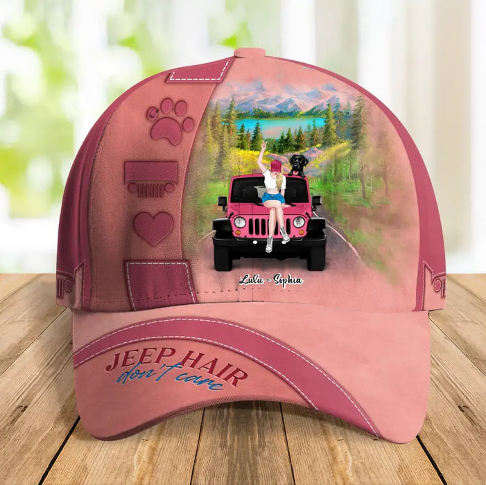Custom Personalized Off-road Baseball Cap - Upto 4 Dogs - Mother's Day Gift Idea for Jeep Owners & Dog Lovers - Jeep Hair Don't Care