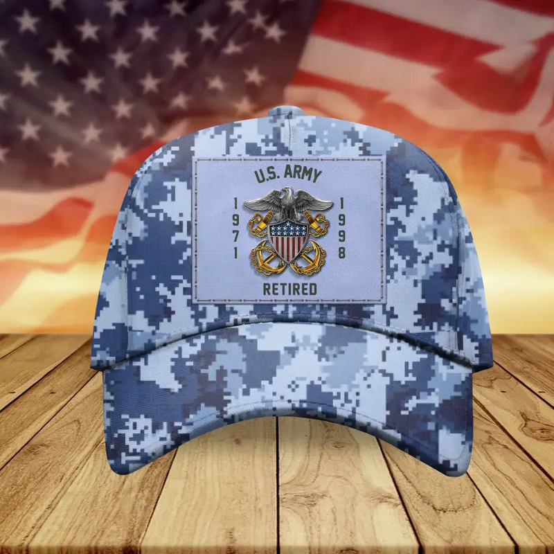 Personalized Baseball Cap For Veteran With Military Insignia - United States Veteran - Father's Day/Birrthday Gift Idea