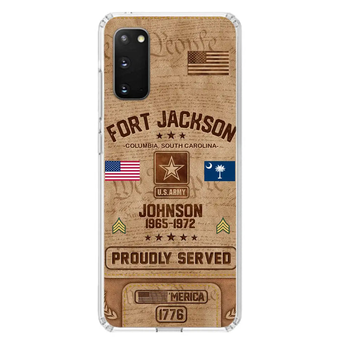 Custom Personalized Veteran Phone Case - Gift For Veteran - Birthday/ Father's Day Gift - Proudly Served - Case For iPhone And Samsung