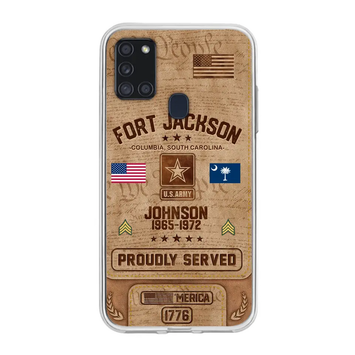 Custom Personalized Veteran Phone Case - Gift For Veteran - Birthday/ Father's Day Gift - Proudly Served - Case For iPhone And Samsung