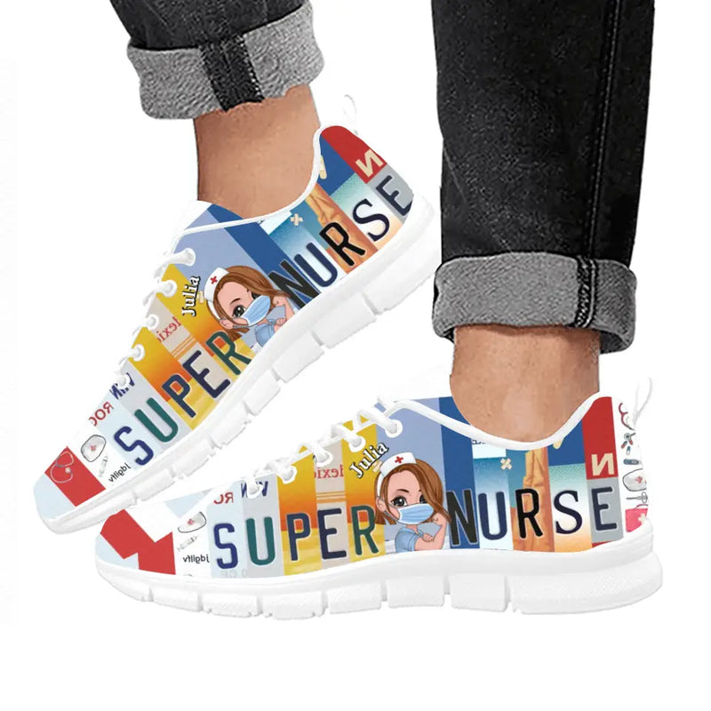 Personalized Nurse Sneakers - Mother's Day Gift Idea for Nurse - Super Nurse