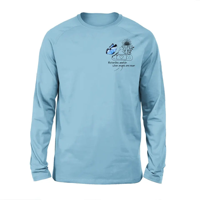 Custom Personalized Memorial Unisex T-shirt/ Long Sleeve/ Sweatshirt/ Hoodie - Memorial Gift Idea - Butterflies Appear When Angels Are Near