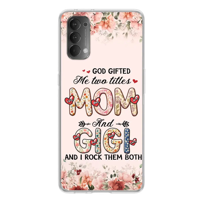 Custom Personalized Grandma Phone Case - Upto 7 Kids & 7 Grandkids - Mother's Day Gift Idea for Grandma/Mom - God Gifted Me Two Titles - Case for Xiaomi/Oppo/Huawei