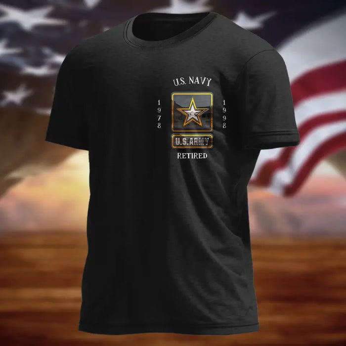 Custom Personalized Veteran AOP Men's T-shirt - Gift Idea For Veteran/ Father's Day -  My Time In Uniform Is Over But Being A Veteran Never Ends