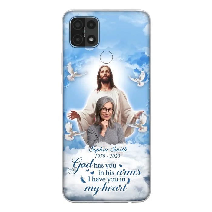 Custom Personalized Memorial Photo Phone Case - Memorial Gift Idea for Mother's Day/Father's Day - God Has You In His Arms I Have You In My Heart - Case for Xiaomi/Huawei/Oppo