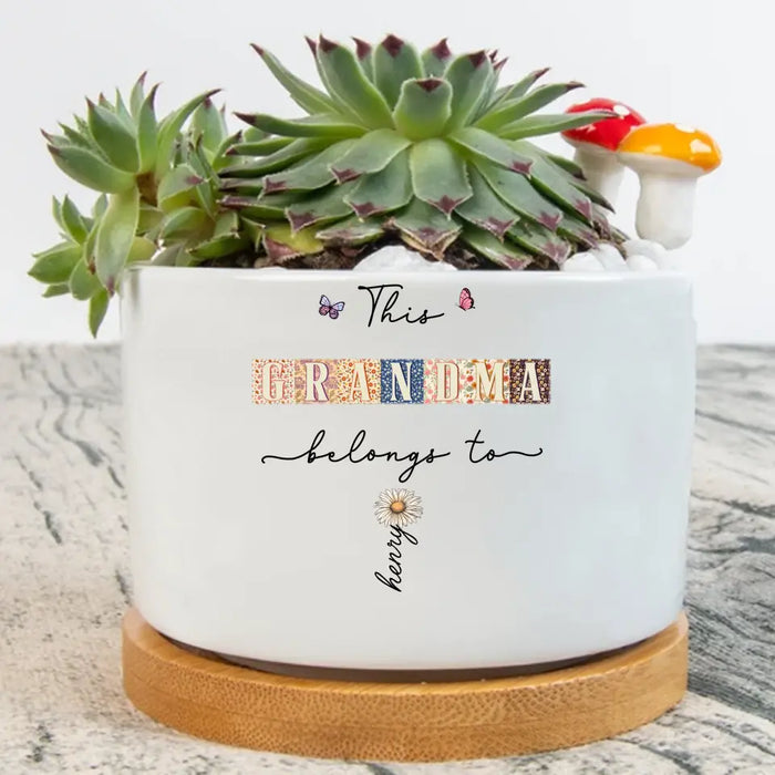 Custom Personalized Grandma Birth Month Flower Plant Pot - Mother's Day Gift Idea For Grandma/ Mom - Upto 12 Kids