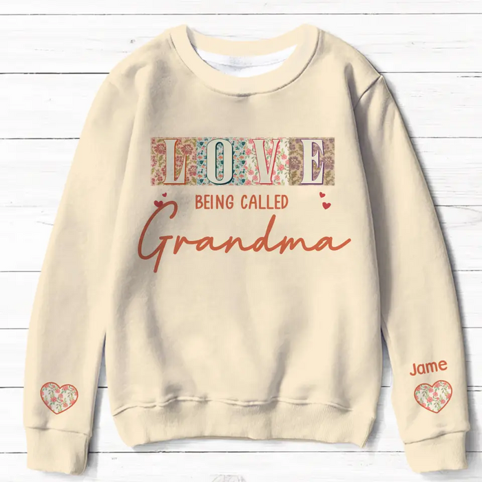 Custom Personalized Grandma/Mom AOP Sweater - Upto 10 Grandkids - Mother's Day Gift Idea For Grandma/Mother - Love Being Called