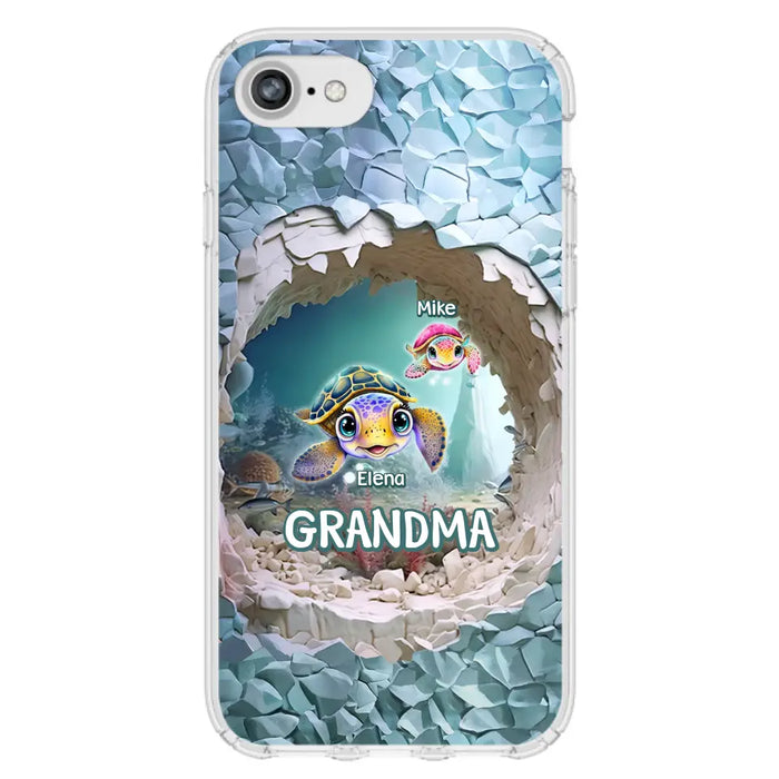 Custom Personalized Turtle Phone Case - Upto 10 Kids - Mother's Day Gift Idea For Grandma - Case for iPhone/Samsung