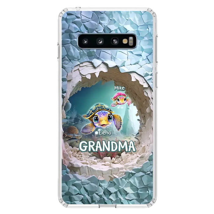 Custom Personalized Turtle Phone Case - Upto 10 Kids - Mother's Day Gift Idea For Grandma - Case for iPhone/Samsung