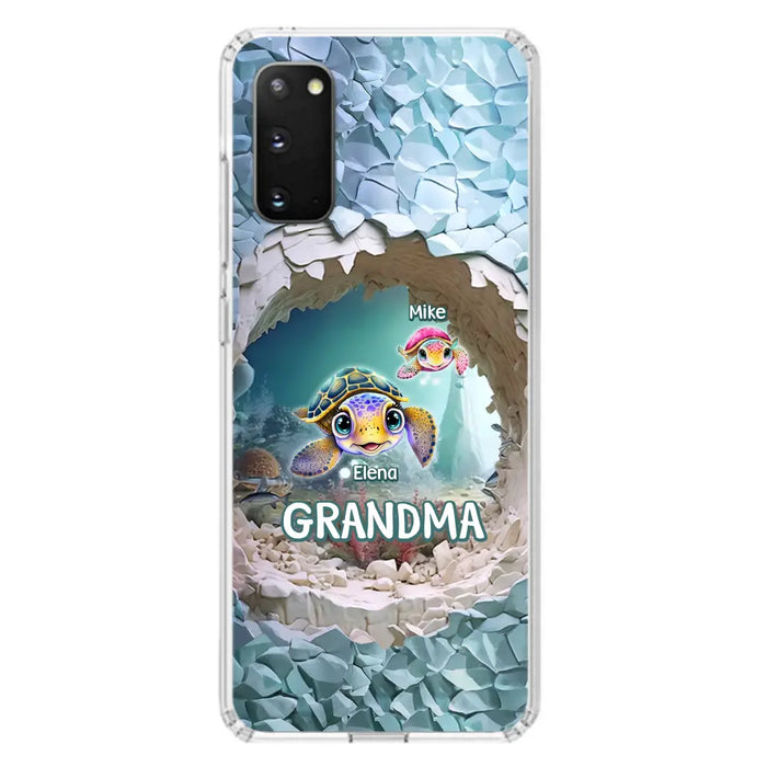 Custom Personalized Turtle Phone Case - Upto 10 Kids - Mother's Day Gift Idea For Grandma - Case for iPhone/Samsung