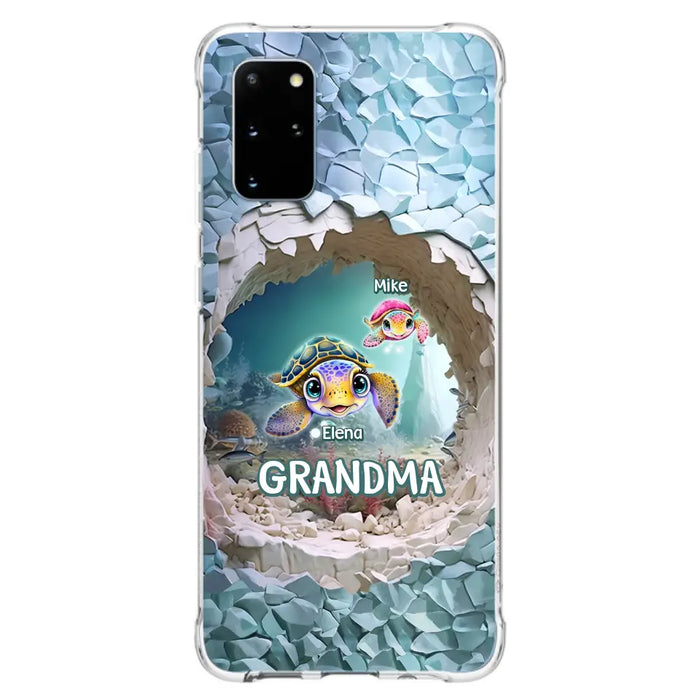 Custom Personalized Turtle Phone Case - Upto 10 Kids - Mother's Day Gift Idea For Grandma - Case for iPhone/Samsung