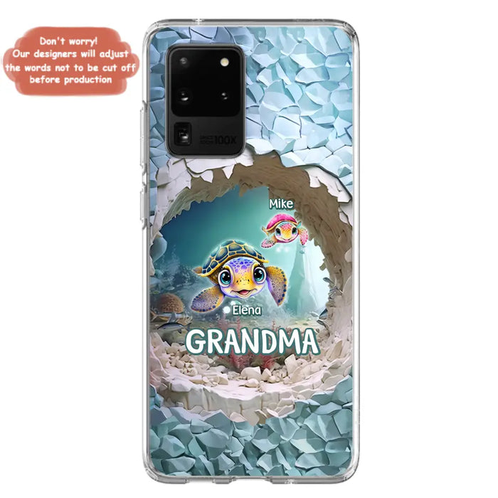 Custom Personalized Turtle Phone Case - Upto 10 Kids - Mother's Day Gift Idea For Grandma - Case for iPhone/Samsung