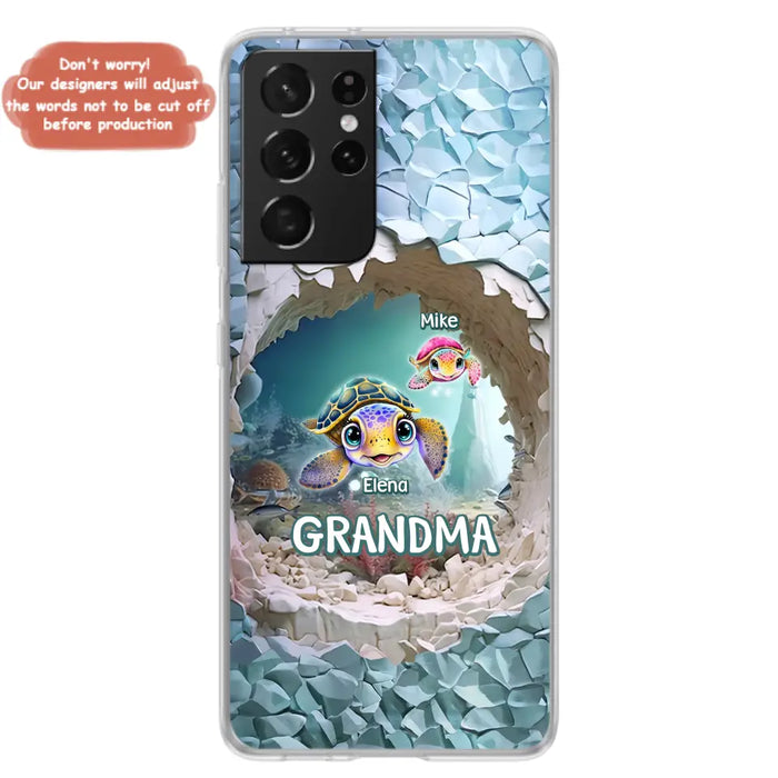 Custom Personalized Turtle Phone Case - Upto 10 Kids - Mother's Day Gift Idea For Grandma - Case for iPhone/Samsung