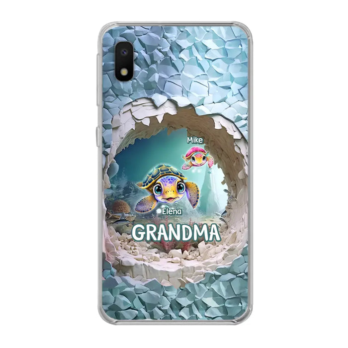 Custom Personalized Turtle Phone Case - Upto 10 Kids - Mother's Day Gift Idea For Grandma - Case for iPhone/Samsung