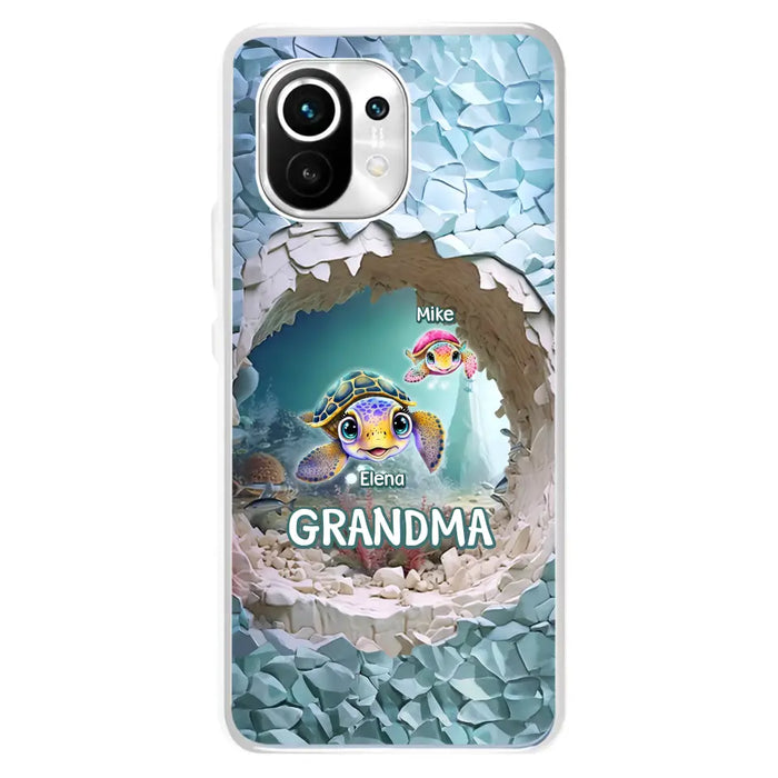 Custom Personalized Turtle Phone Case - Upto 10 Kids - Mother's Day Gift Idea For Grandma - Case for Xiaomi/Huawei/Oppo
