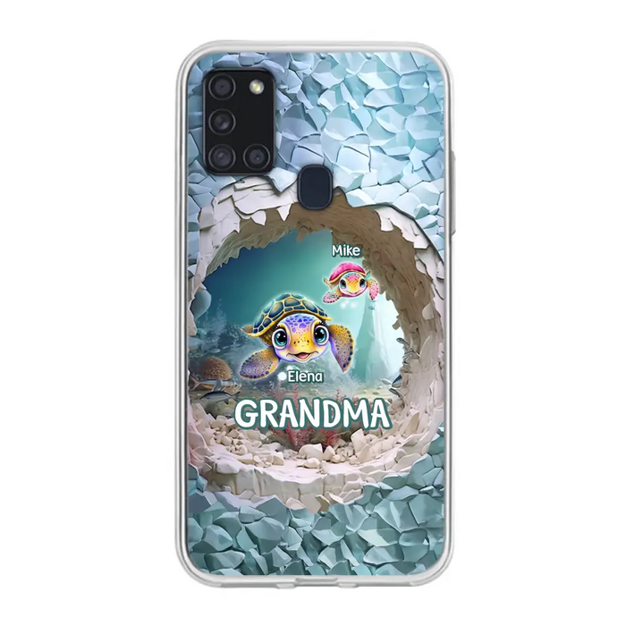 Custom Personalized Turtle Phone Case - Upto 10 Kids - Mother's Day Gift Idea For Grandma - Case for iPhone/Samsung