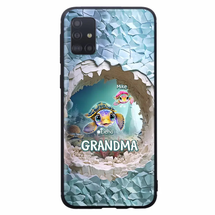 Custom Personalized Turtle Phone Case - Upto 10 Kids - Mother's Day Gift Idea For Grandma - Case for iPhone/Samsung