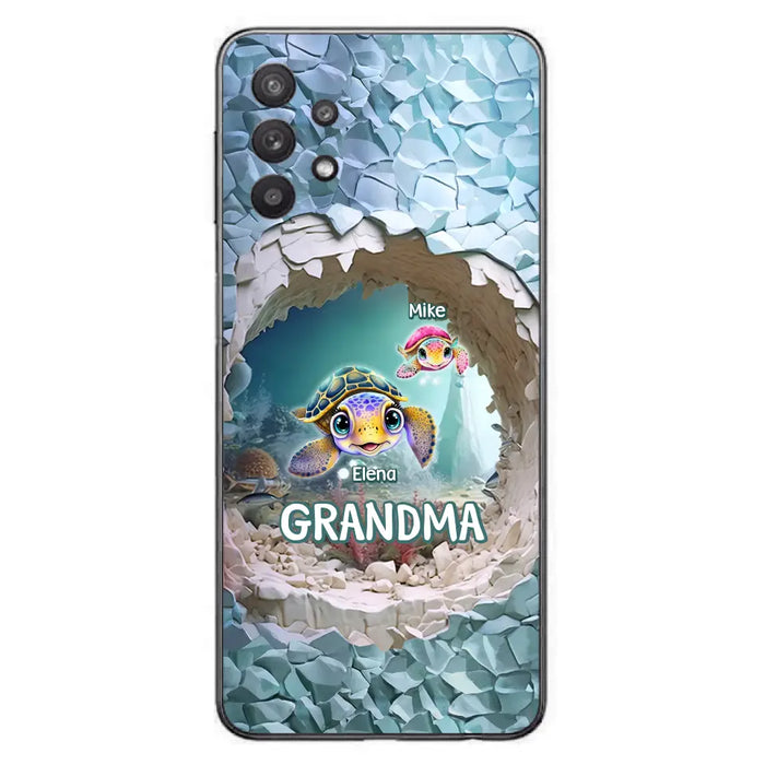 Custom Personalized Turtle Phone Case - Upto 10 Kids - Mother's Day Gift Idea For Grandma - Case for iPhone/Samsung