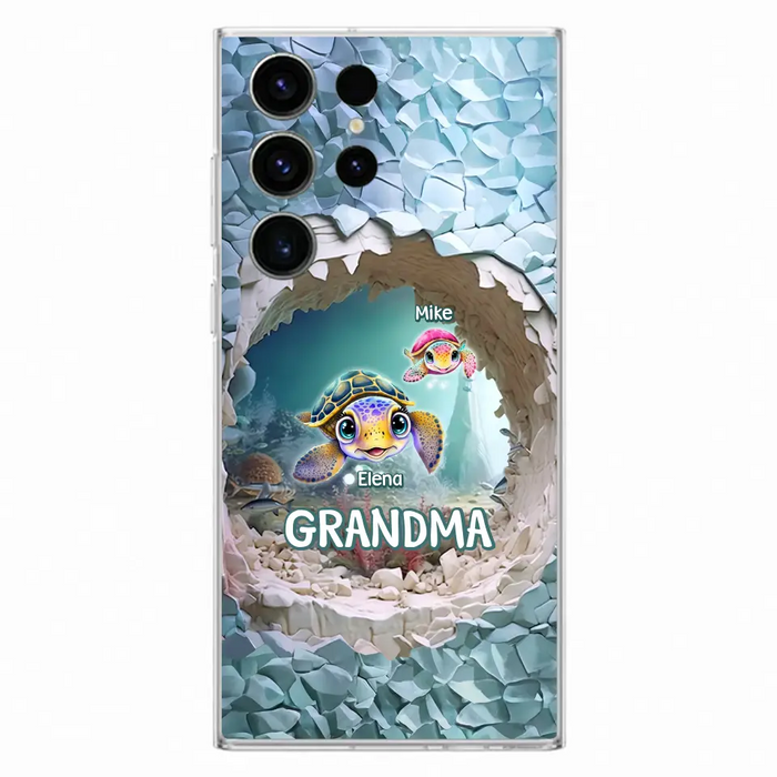 Custom Personalized Turtle Phone Case - Upto 10 Kids - Mother's Day Gift Idea For Grandma - Case for iPhone/Samsung