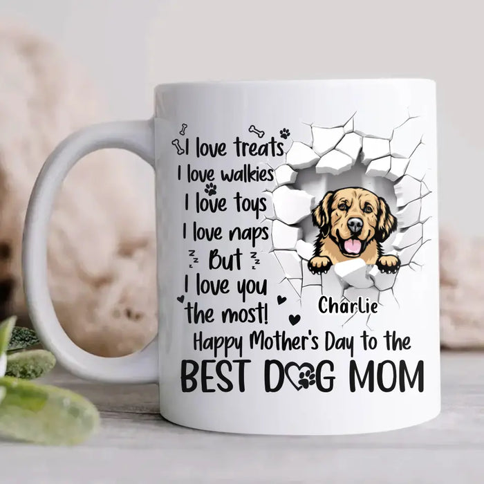 Custom Personalized Funny Dog Coffee Mug - Gift Idea For Dog Lovers/ Mother's Day Gift - Upto 3 Dogs - Happy Mother's Day To The Best Dog Mom