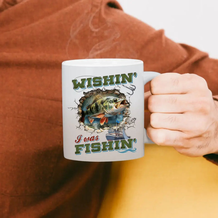Custom Personalized Fishing Largemouth Bass Break Through Wall Coffee Mug - Gift Idea For Fishing Lover/Father's Day/ Birthday - On Weekends I Hook Up With Big Girls Who Swallow