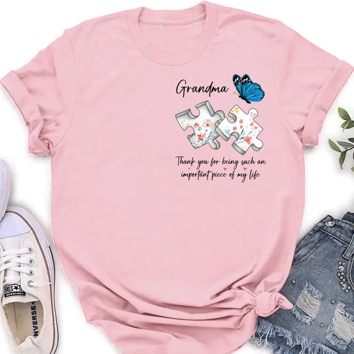 Custom Personalized Butterfly Shirt/ Hoodie - Gift Idea for Mother's Day/ Father's Day - Thank You For Being Such An Important Piece Of My Life