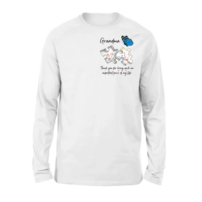 Custom Personalized Butterfly Shirt/ Hoodie - Gift Idea for Mother's Day/ Father's Day - Thank You For Being Such An Important Piece Of My Life