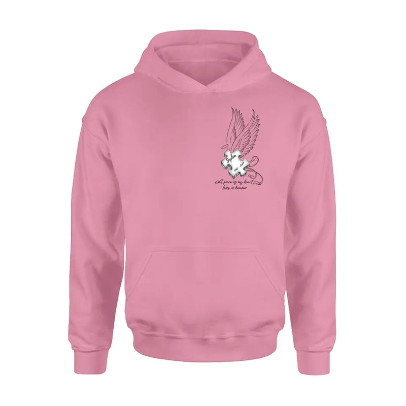 Personalized Memorial Piece Shirt/Hoodie - Memorial Gift Idea For Family Member/Mother's Day/Father's Day - A Piece Of My Heart Lives In Heaven