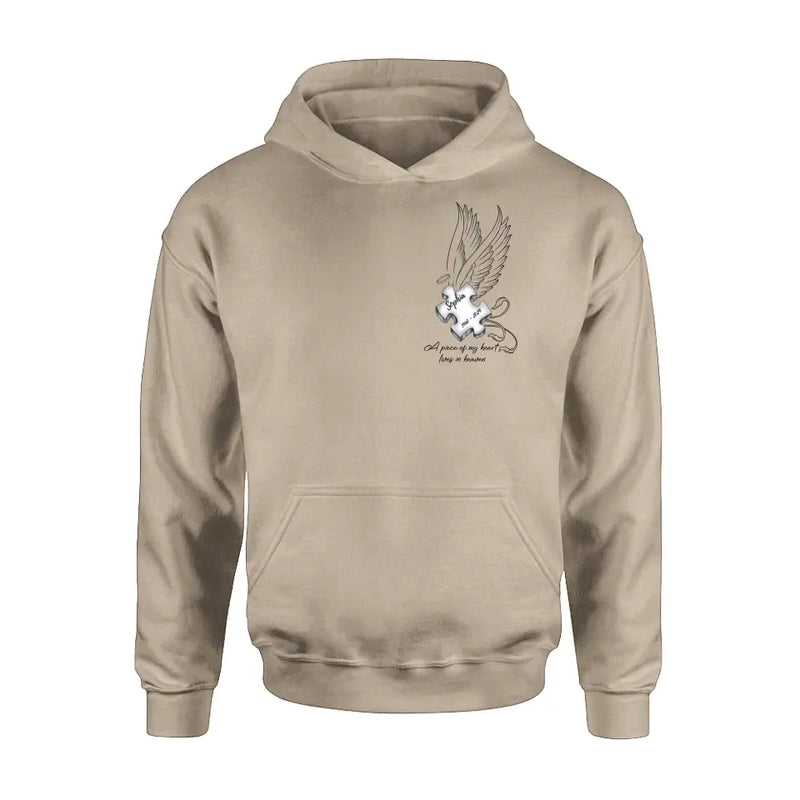 Personalized Memorial Piece Shirt/Hoodie - Memorial Gift Idea For Family Member/Mother's Day/Father's Day - A Piece Of My Heart Lives In Heaven