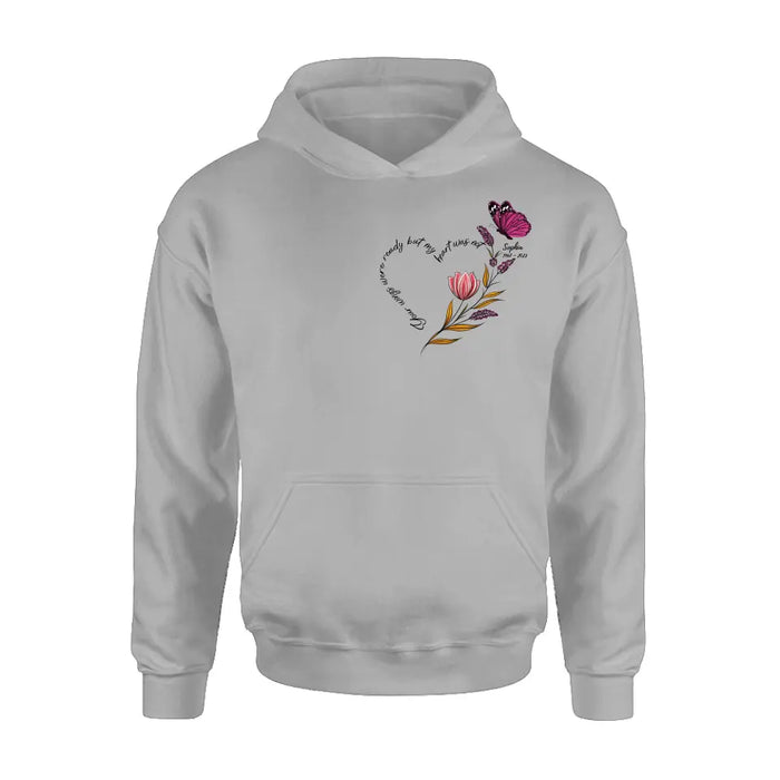 Custom Personalized Memorial Shirt/Hoodie - Memorial Gift Idea for Mother's Day/Father's Day - Your Wings Were Ready But My Heart Was Not