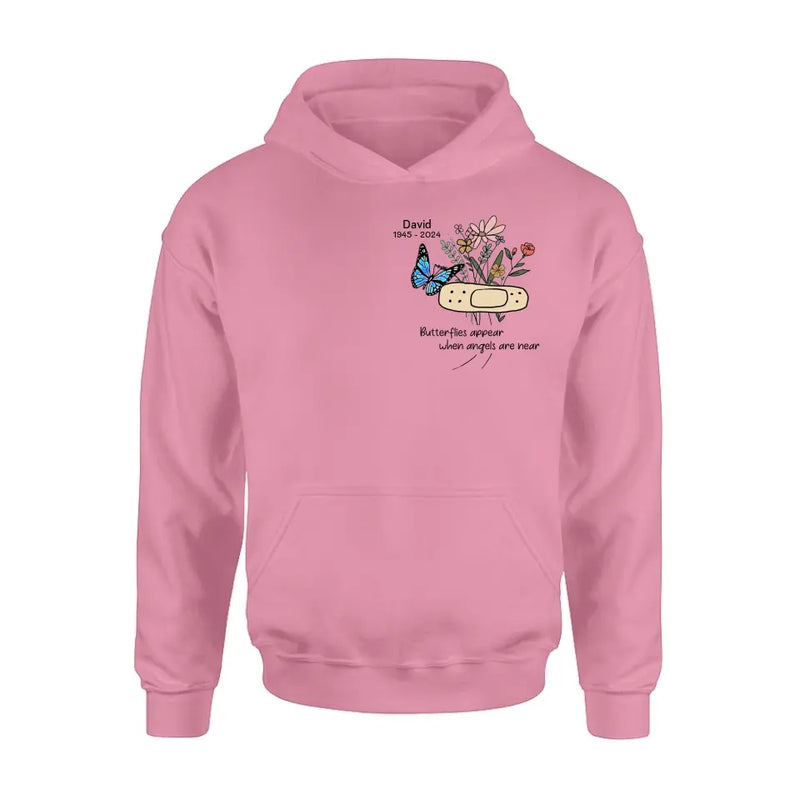Personalized Memorial Unisex T-shirt/Long Sleeve/Sweatshirt/Hoodie - Memorial Gift Idea - Butterflies Appear When Angels Are Near