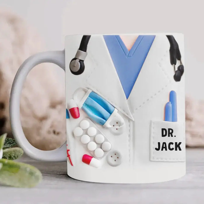 Custom Personalized Doctor 3D Effect Coffee Mug - Gift Idea for Pediatrician/Doctor/Dentis