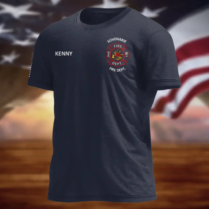 Custom Personalized Firefighter AOP T-shirt - Father's Day Gift Idea For Firefighter