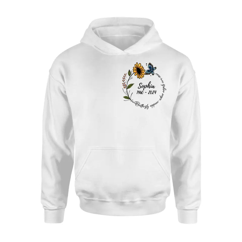 Personalized Memorial T-shirt/Long Sleeve/Sweatshirt/Hoodie - Memorial Gift Idea For Family Member - Butterflies Appear When Angels Are Near