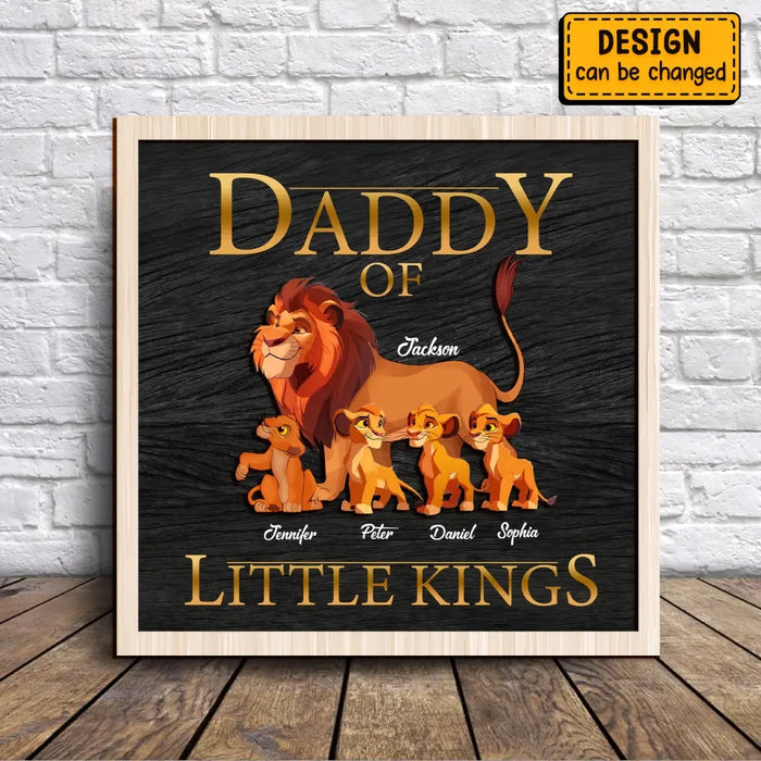 Custom Personalized Lion 2 Layered Wooden Art - Upto 7 Children - Father's Day Gift Idea - Best Dad In The Pride Lands