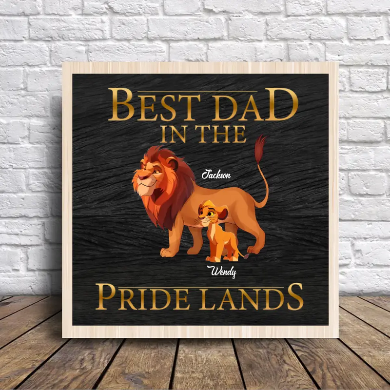 Personalized Lion 2 Layered Wooden Art - Up to 7 Children - Father's Day Gift Idea - Best Dad In The Pride Lands
