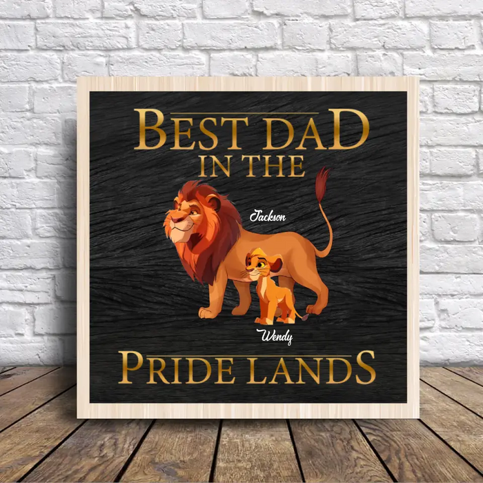 Custom Personalized Lion 2 Layered Wooden Art - Upto 7 Children - Father's Day Gift Idea - Best Dad In The Pride Lands