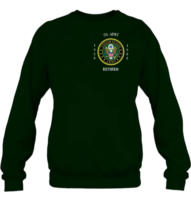 Custom Personalized Retired Veteran Shirt/Hoodie - Father's Day Gift Idea for Veteran