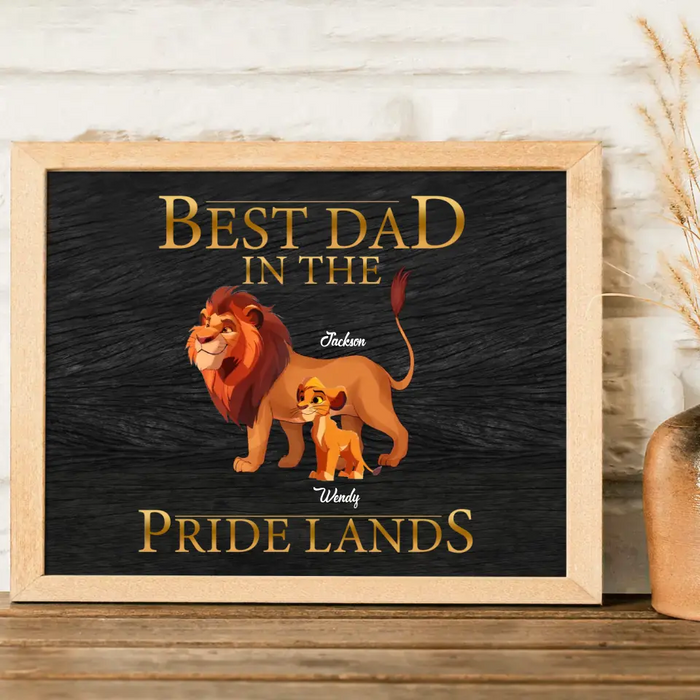 Custom Personalized Lion Poster - Upto 7 Children - Father's Day Gift Idea for Dad - Best Dad In The Pride Lands