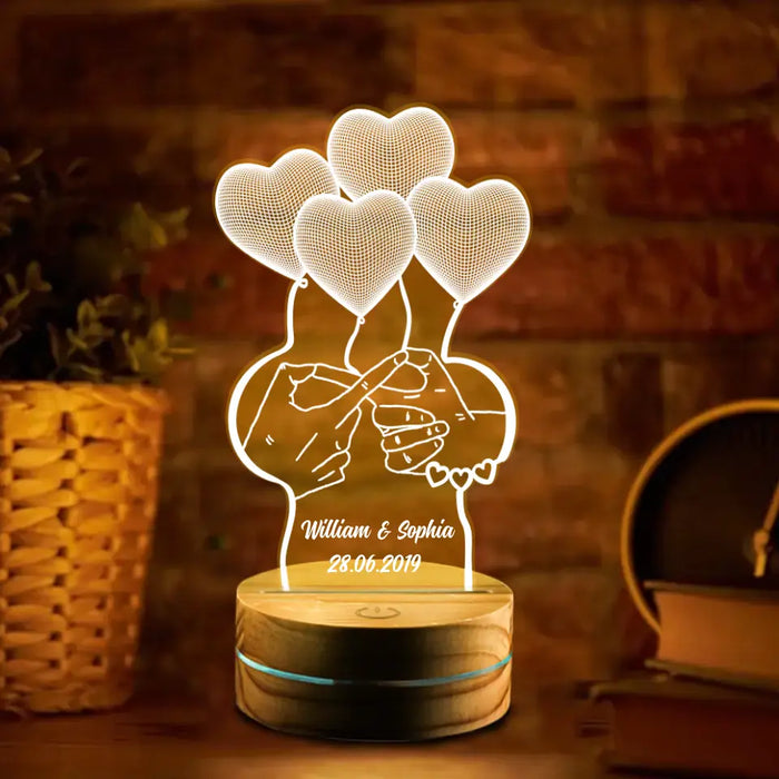 Custom Personalized Couple Led Lamp - Gift for Couple, Lovers, Husband and Wife