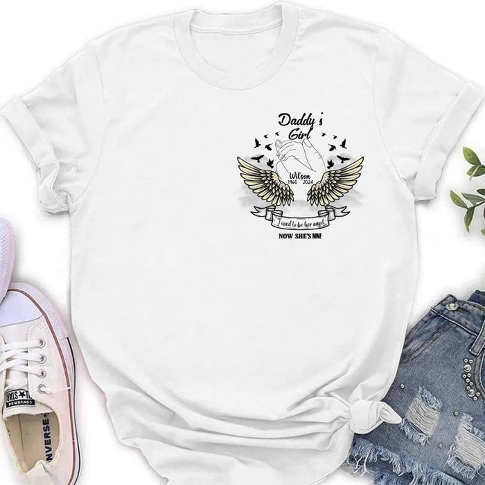 Custom Personalized Memorial Angel Shirt/ Hoodie - Memorial Gift Idea for Mother's Day/Father's Day - Grandma's Girl I Used To Be Her Angel Now She's Mine