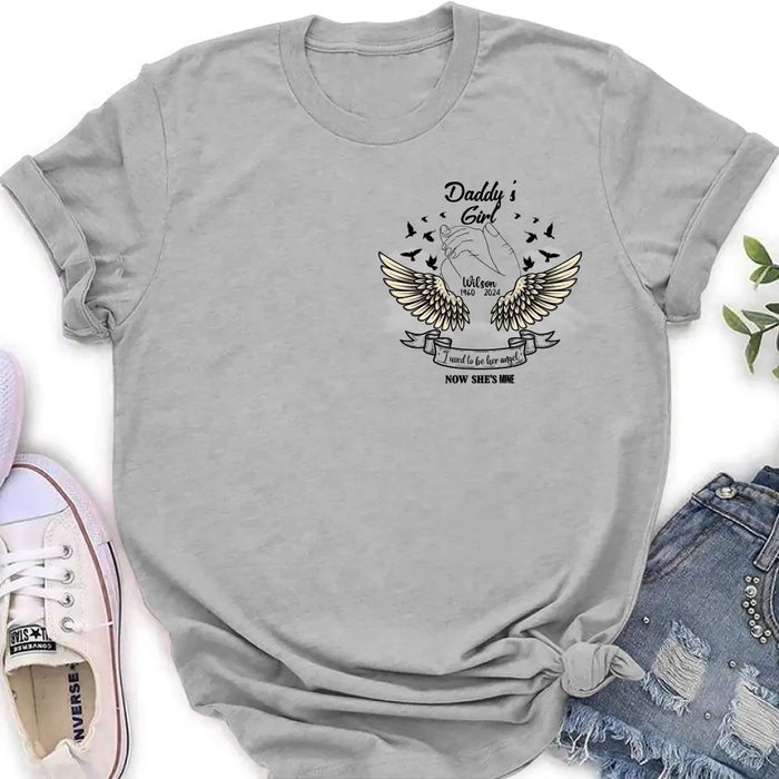 Custom Personalized Memorial Angel Shirt/ Hoodie - Memorial Gift Idea for Mother's Day/Father's Day - Grandma's Girl I Used To Be Her Angel Now She's Mine