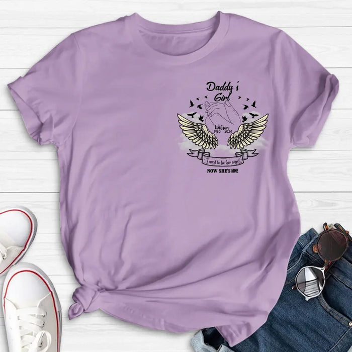 Custom Personalized Memorial Angel Shirt/ Hoodie - Memorial Gift Idea for Mother's Day/Father's Day - Grandma's Girl I Used To Be Her Angel Now She's Mine