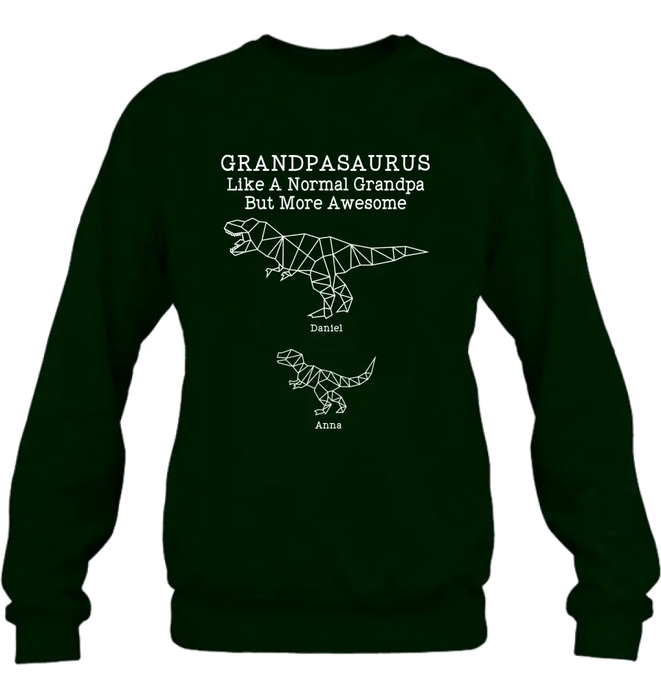 Custom Personalized Dinosaur T-Shirt - Gift For Father's Day - Grandpasaurus Like A Normal Grandpa But More Awesome