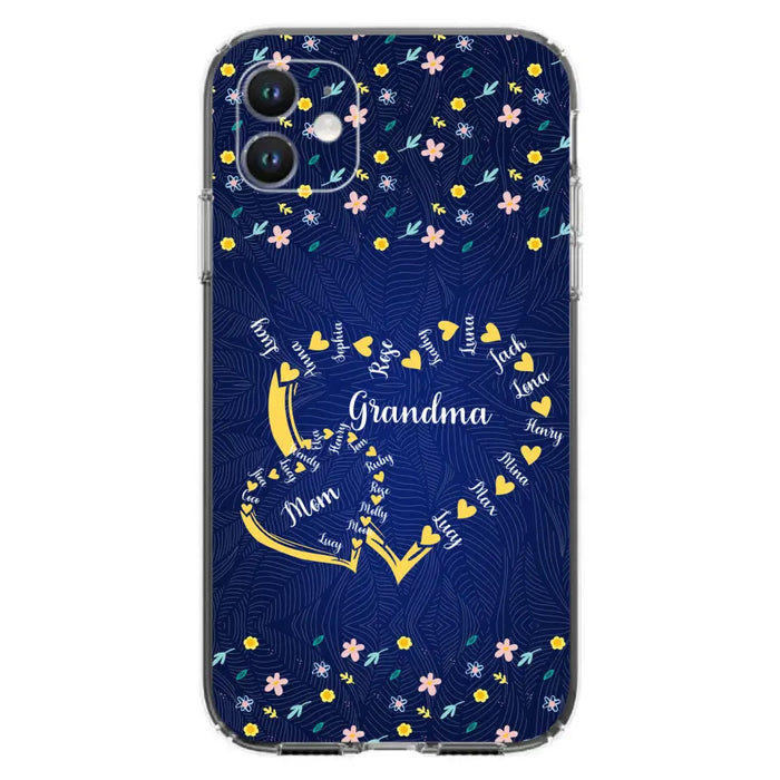 Custom Personalized Grandma Mom Phone Case - Gift Idea For Mother's Day - Upto 12 Kids - Case For iPhone And Samsung