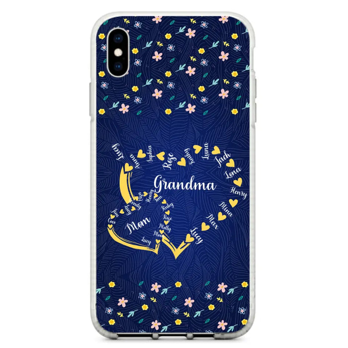 Custom Personalized Grandma Mom Phone Case - Gift Idea For Mother's Day - Upto 12 Kids - Case For iPhone And Samsung