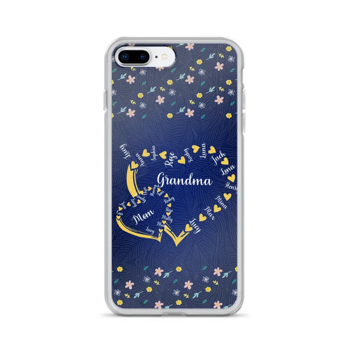 Custom Personalized Grandma Mom Phone Case - Gift Idea For Mother's Day - Upto 12 Kids - Case For iPhone And Samsung