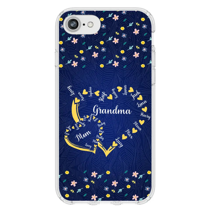 Custom Personalized Grandma Mom Phone Case - Gift Idea For Mother's Day - Upto 12 Kids - Case For iPhone And Samsung