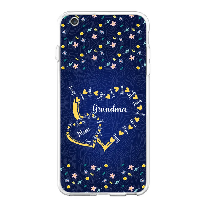 Custom Personalized Grandma Mom Phone Case - Gift Idea For Mother's Day - Upto 12 Kids - Case For iPhone And Samsung