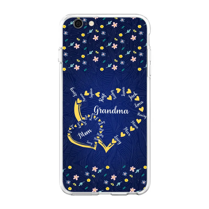 Custom Personalized Grandma Mom Phone Case - Gift Idea For Mother's Day - Upto 12 Kids - Case For iPhone And Samsung